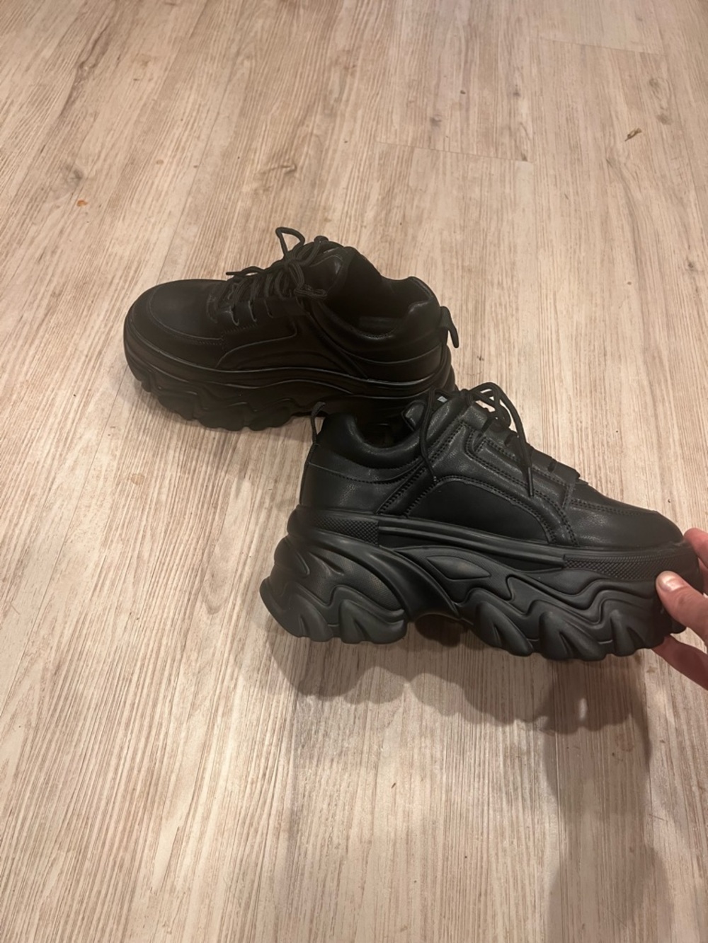 Black Y2K Platform Chunky Sneakers - Picture 2 of 5